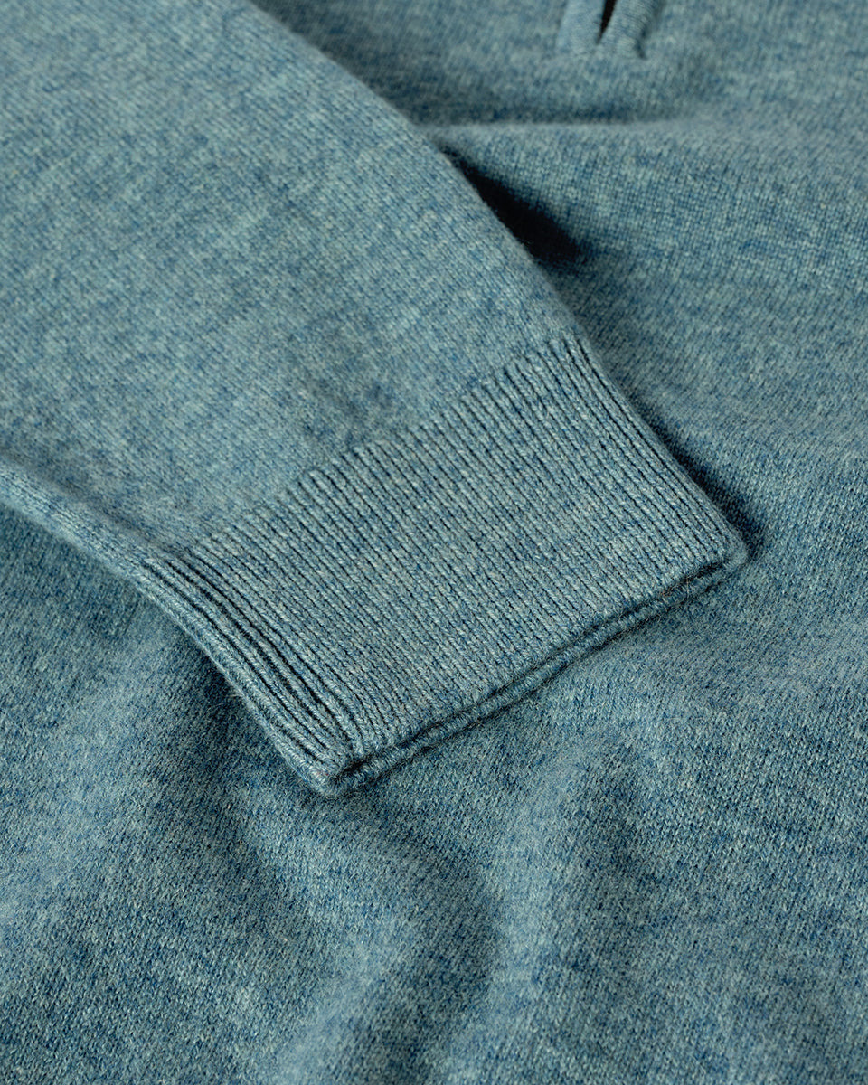 Classic Cashmere Green Zip Neck Jumper - 6