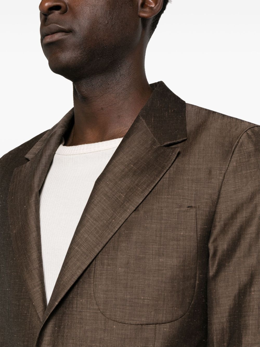 single-breasted linen blend suit - 5