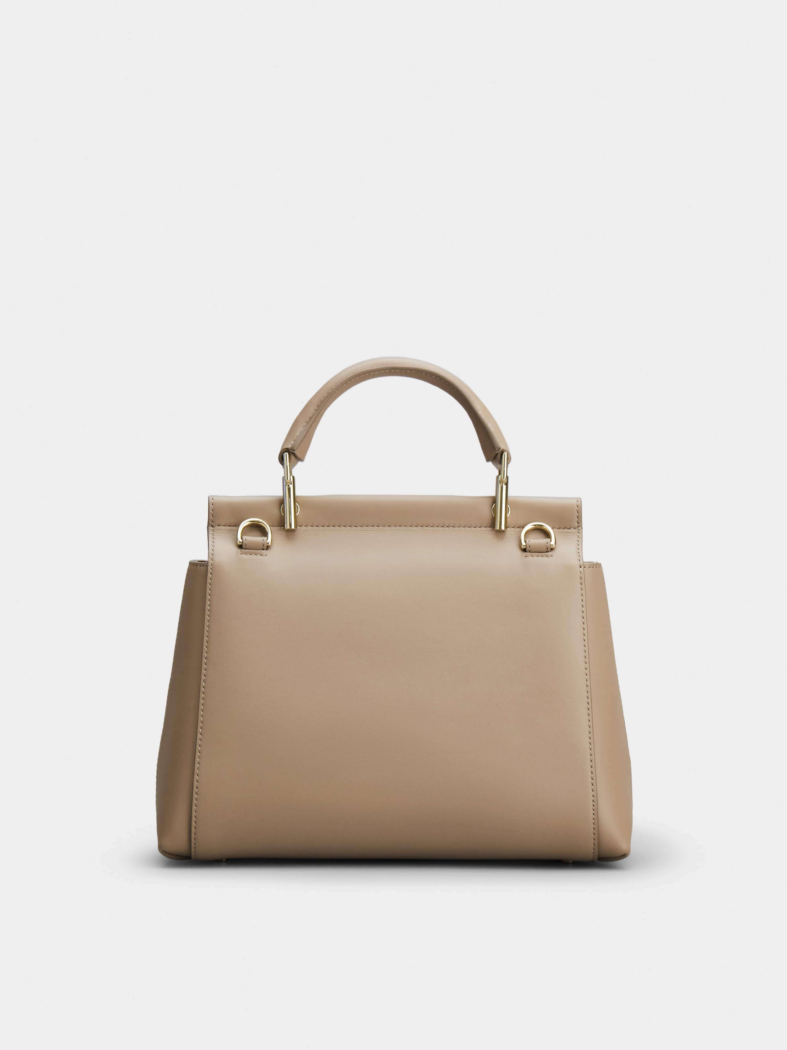 Viv' Cabas Metal Buckle Bag in Leather - 4