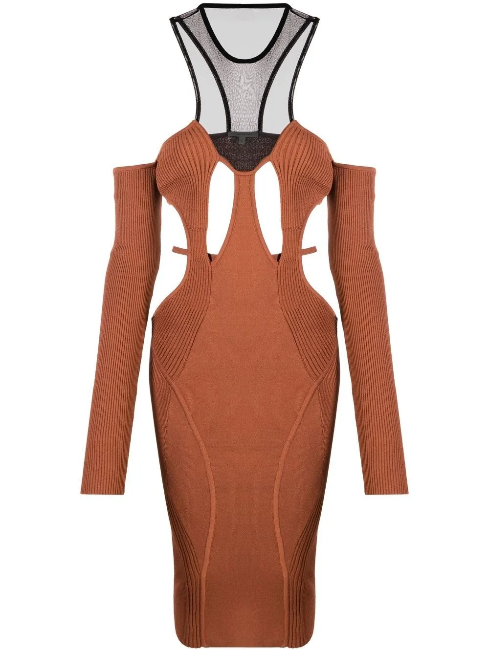 cut-out halterneck midi dress - 1