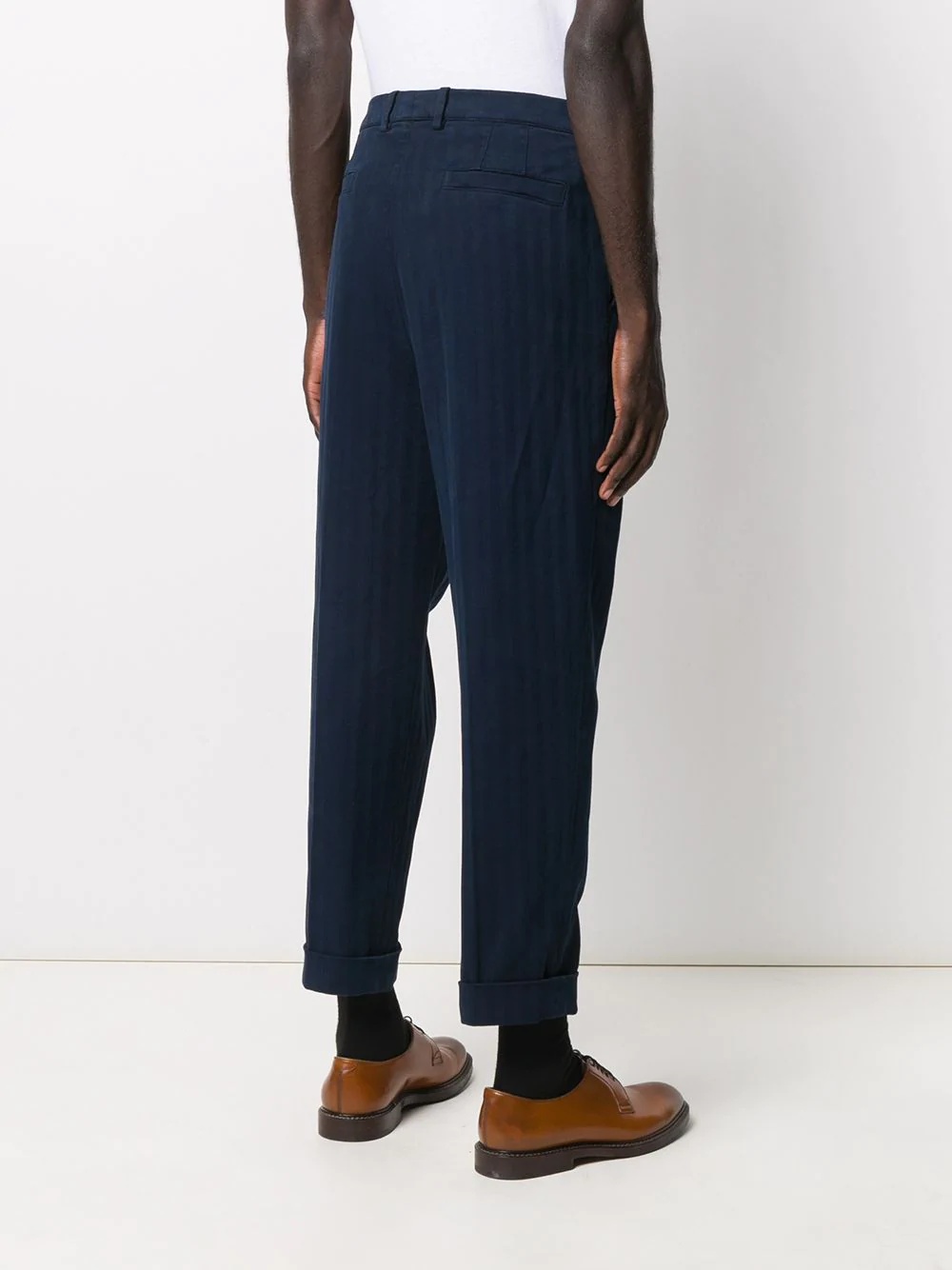 navy straight-leg trousers - 4