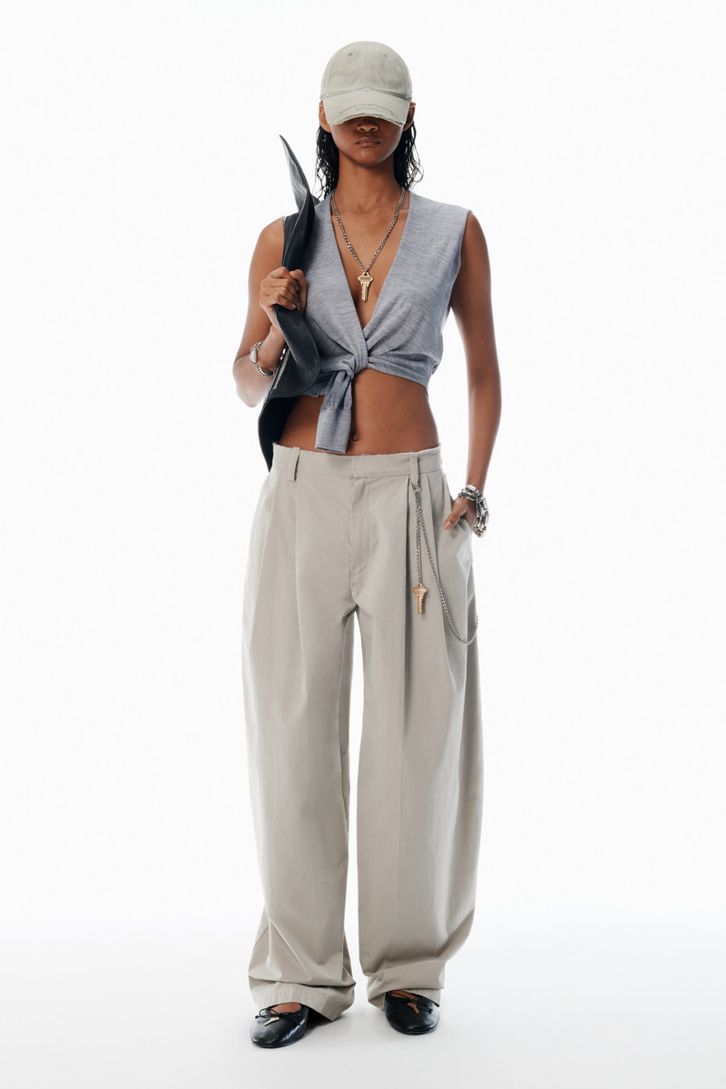 Alexander Wang Grey Cotton-Blend Balloon-Leg Pants outlook