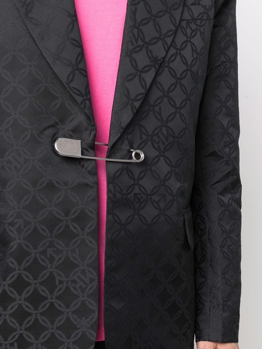 pin-detail jacquard blazer - 5