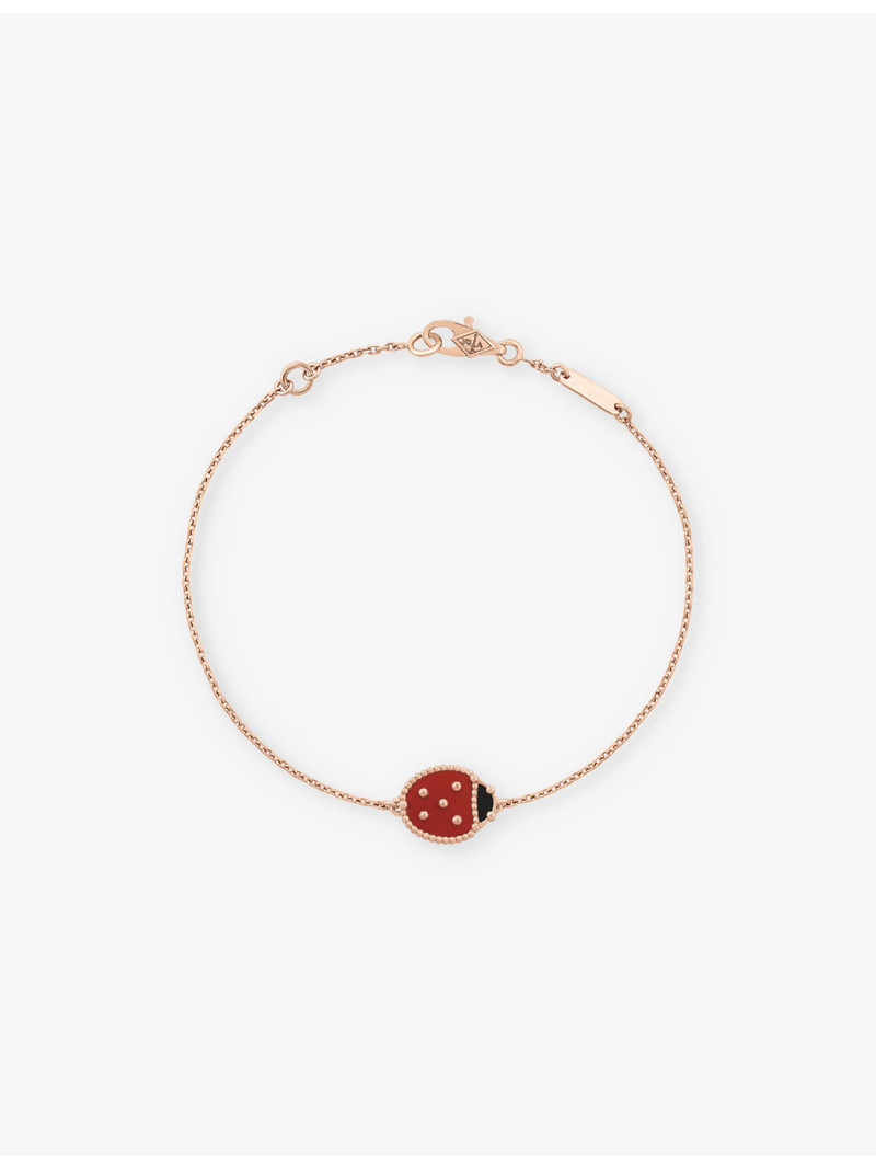 Lucky Spring 18ct rose gold, carnelian and onyx bracelet 1