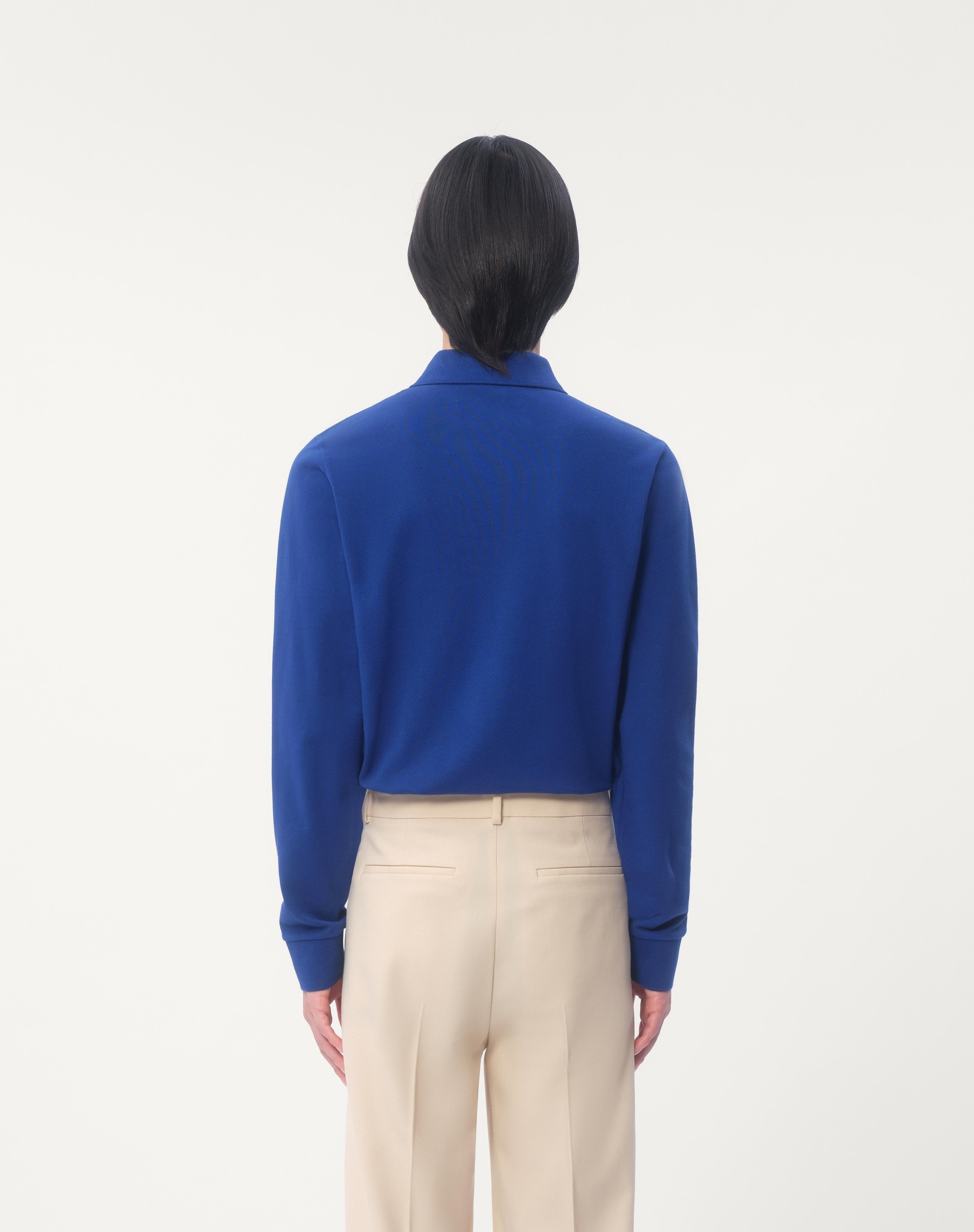 LONG-SLEEVED COTTON PIQUÉ POLO SHIRT WITH VLOGO EMBROIDERY - 7