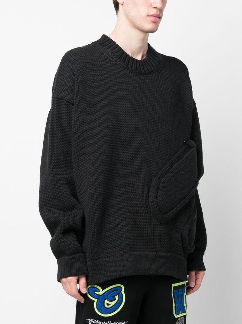 zip-compartment crew-neck sweatshirt 3