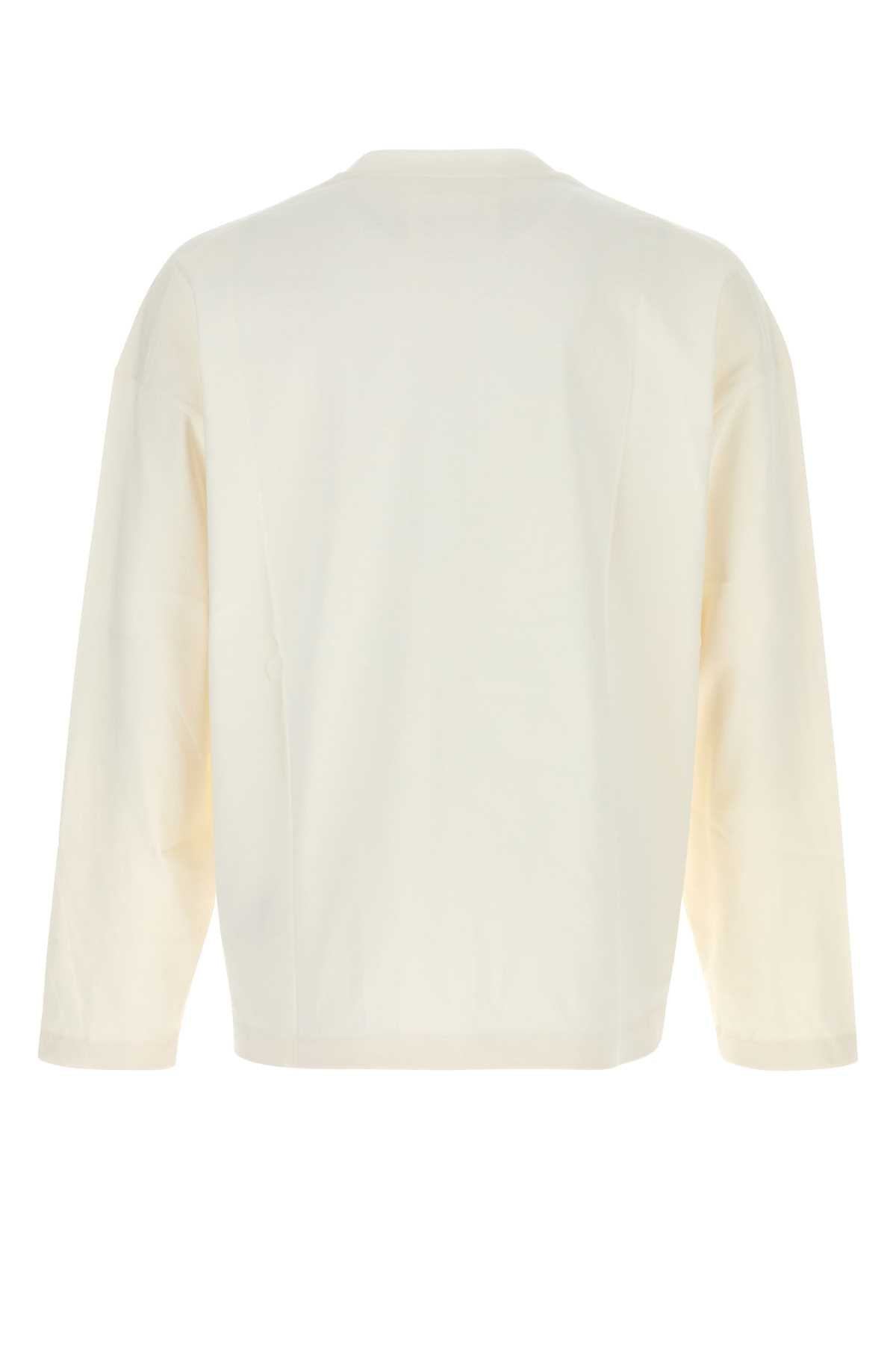 Jil Sander Men White Cotton T-Shirt - 2