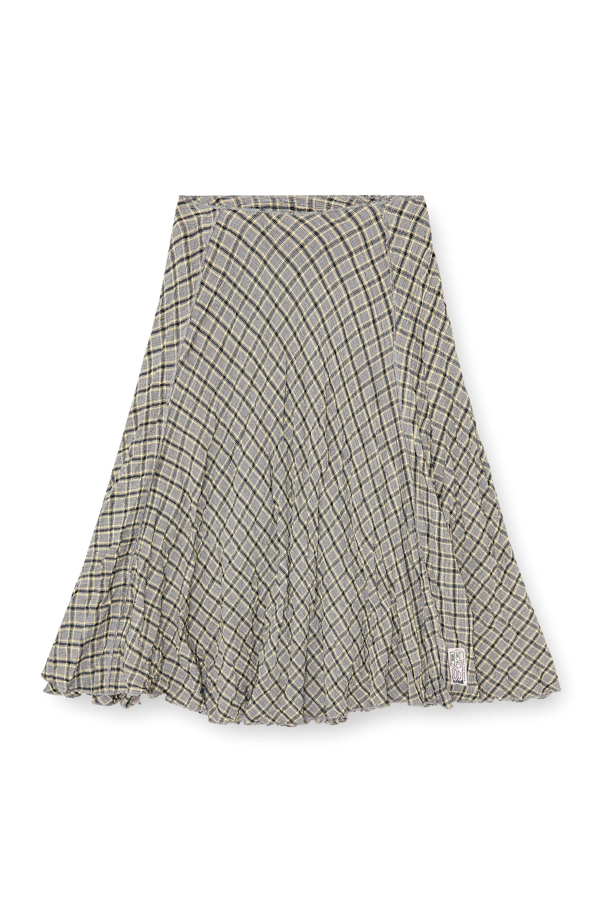 MIDI SKIRT IN SEERSUCKER-EFFECT CHECK - 1