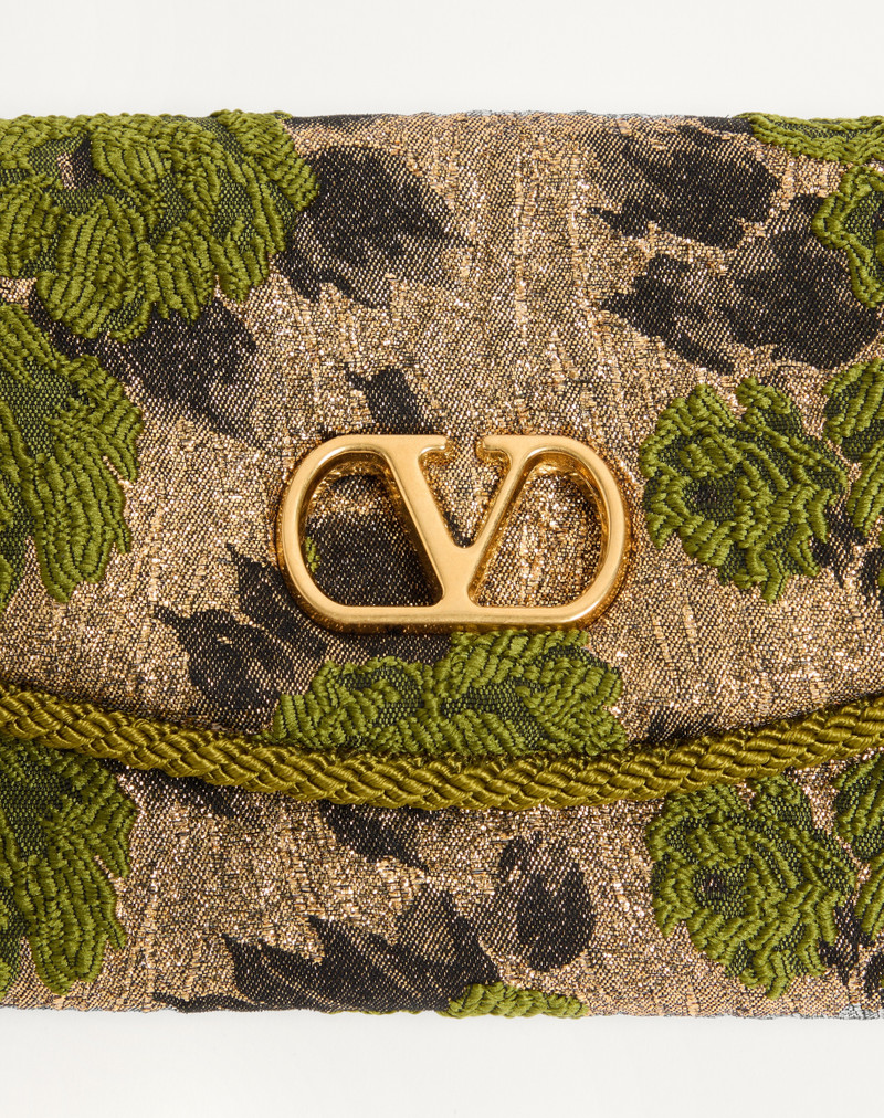 VALENTINO GARAVANI DEVAIN SMALL SHOULDER BAG IN JACQUARD LUREX FABRIC 8