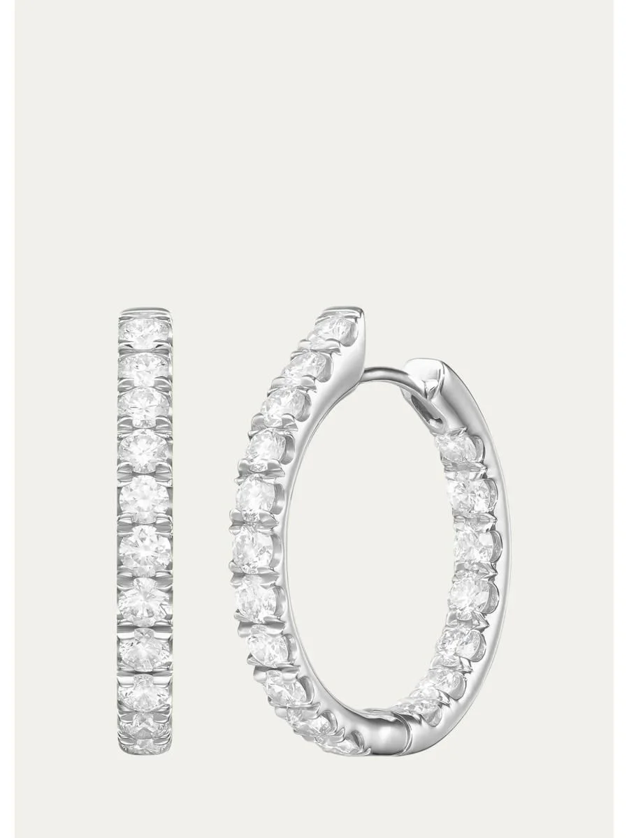 Clara Medium Diamond Hoop Earrings - 1