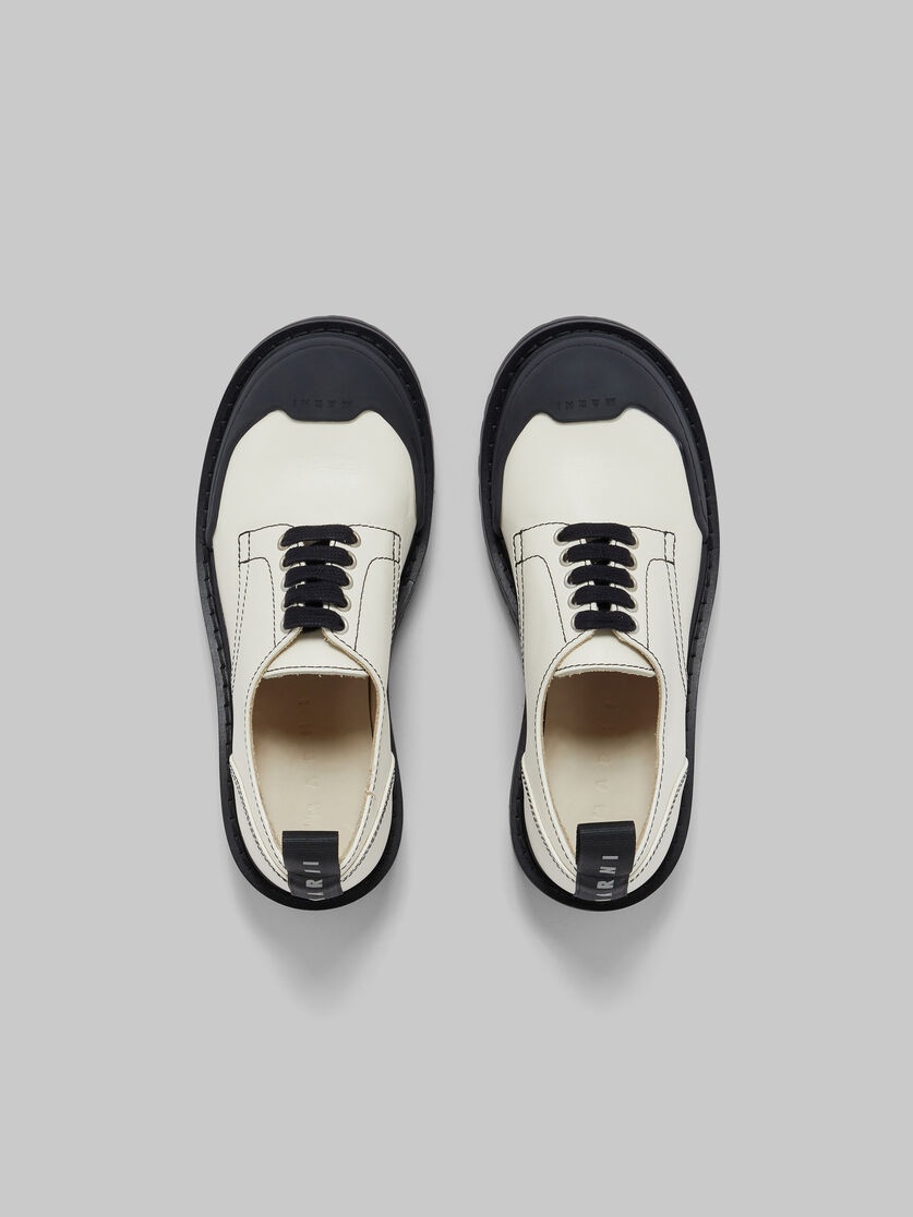 Marni WHITE LEATHER DADA ARMY DERBY SHOE | REVERSIBLE