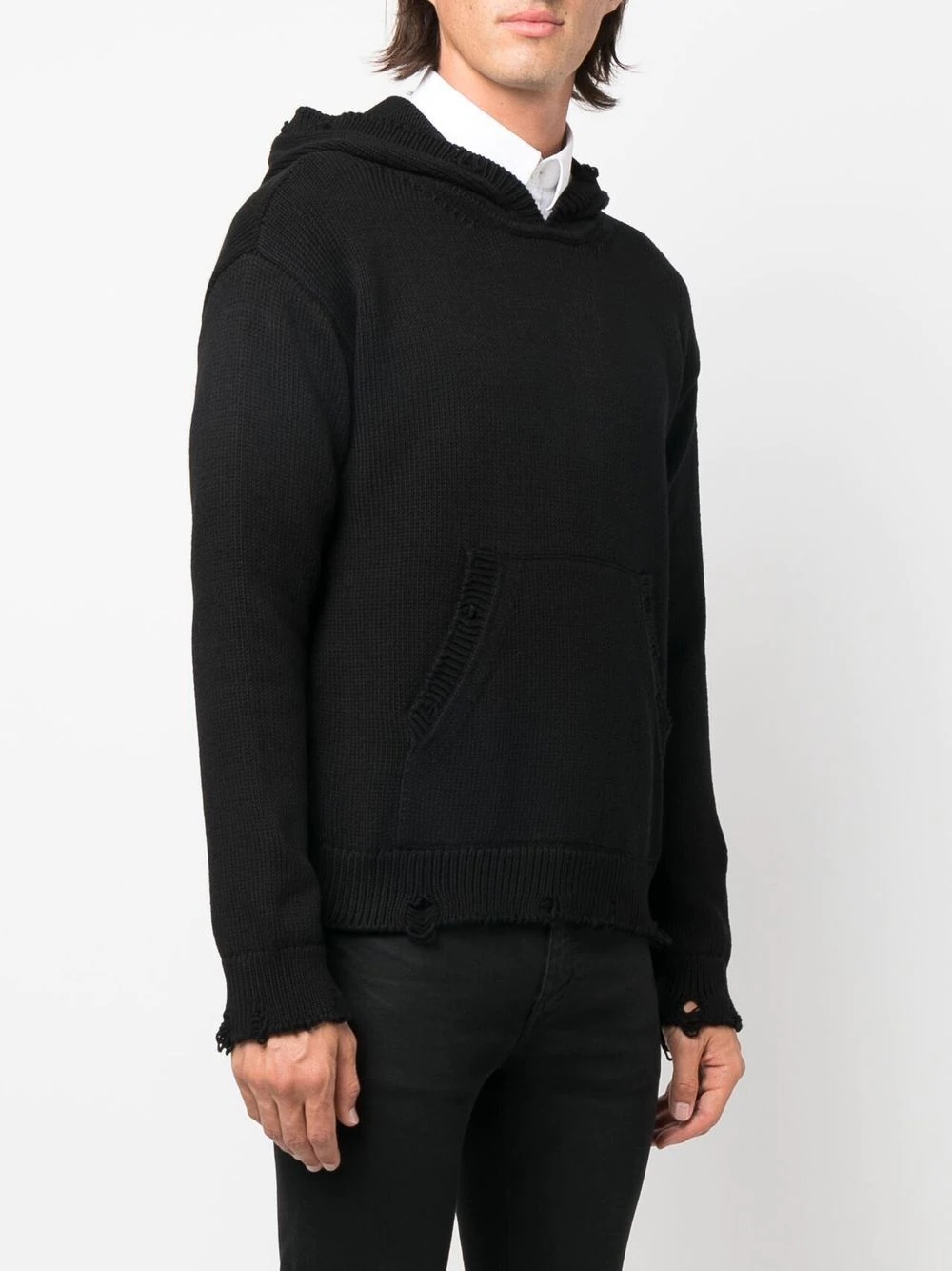 distressed knitted hoodie - 3