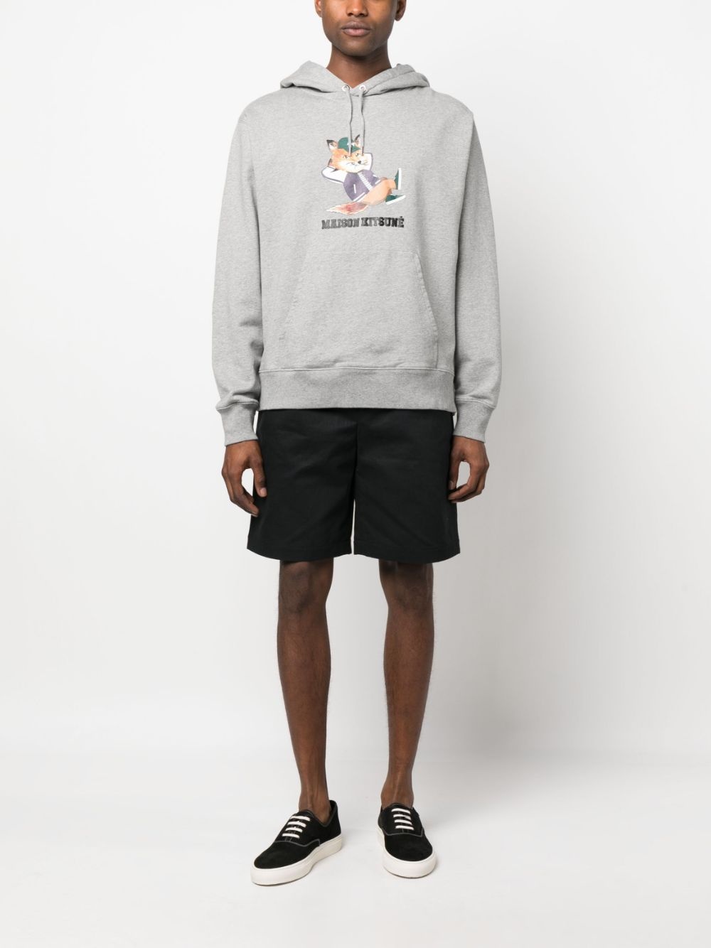 logo-print cotton hoodie - 2