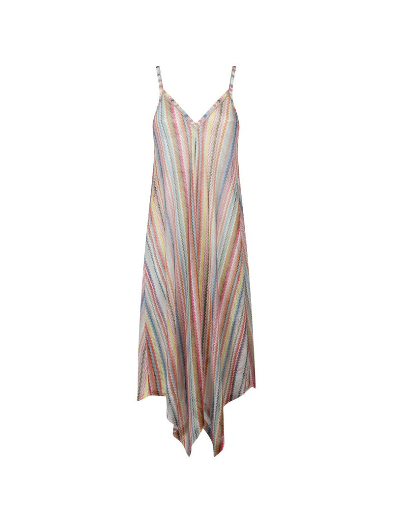 V-neck zig-zag-pattern dress 1