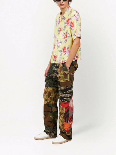 Palm Angels hibiscus floral print bowling shirt outlook