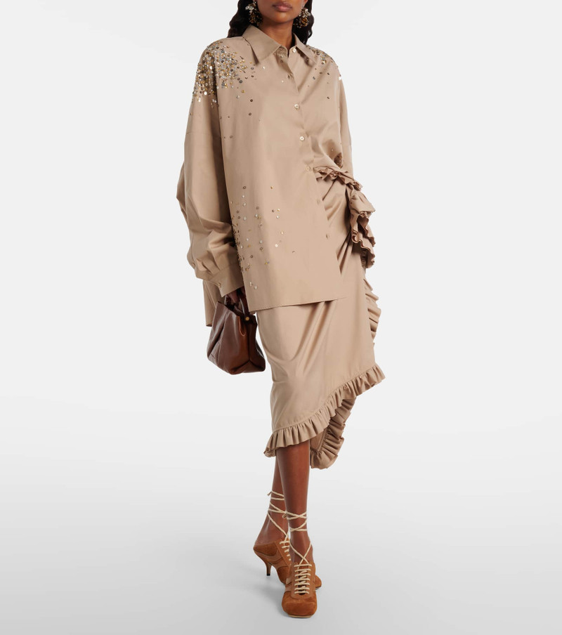 Dries Van Noten Sequined oversized cotton shirt outlook