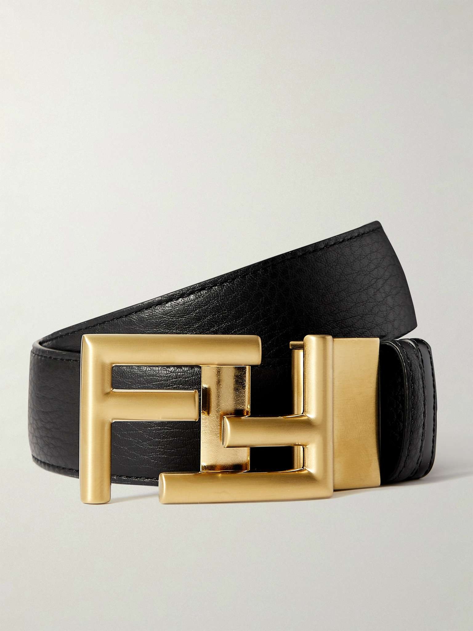 3.5cm Logo-Embellished Reversible Leather Belt - 1