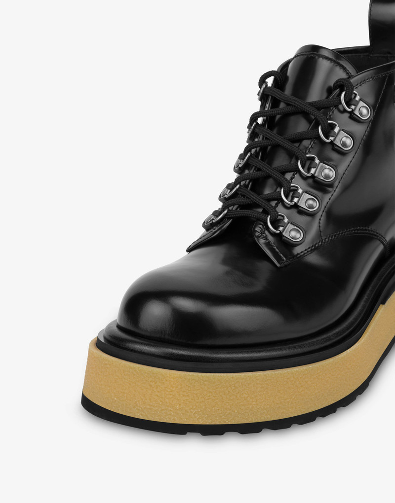 METAL LOGO CALFSKIN HIGH-TOP DERBY SHOES 4