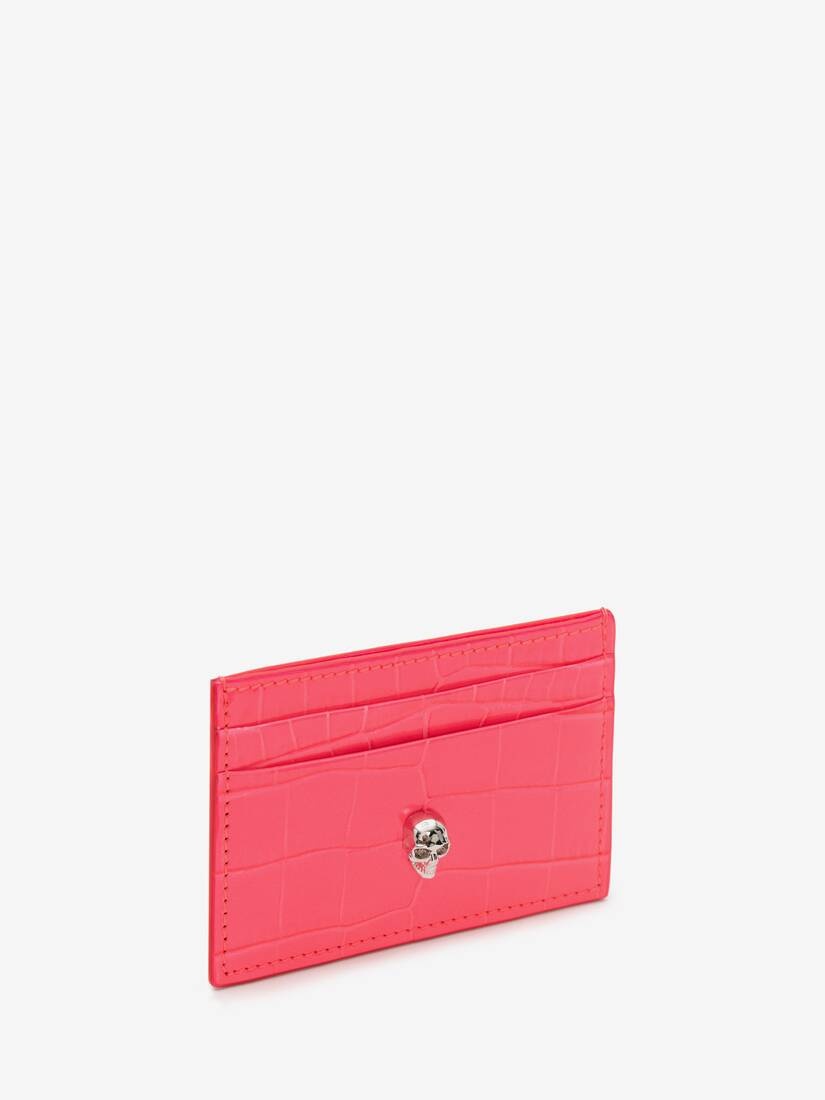 Skull Card Holder in Neon Pink - 2