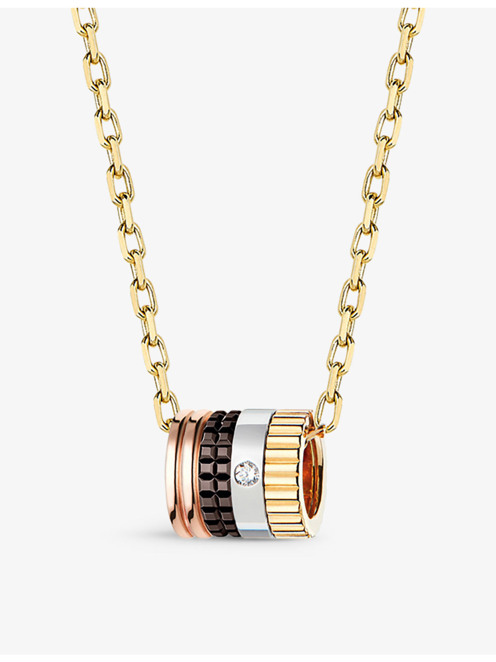 Quatre Classique 18ct yellow, white and rose-gold and diamond necklace - 4