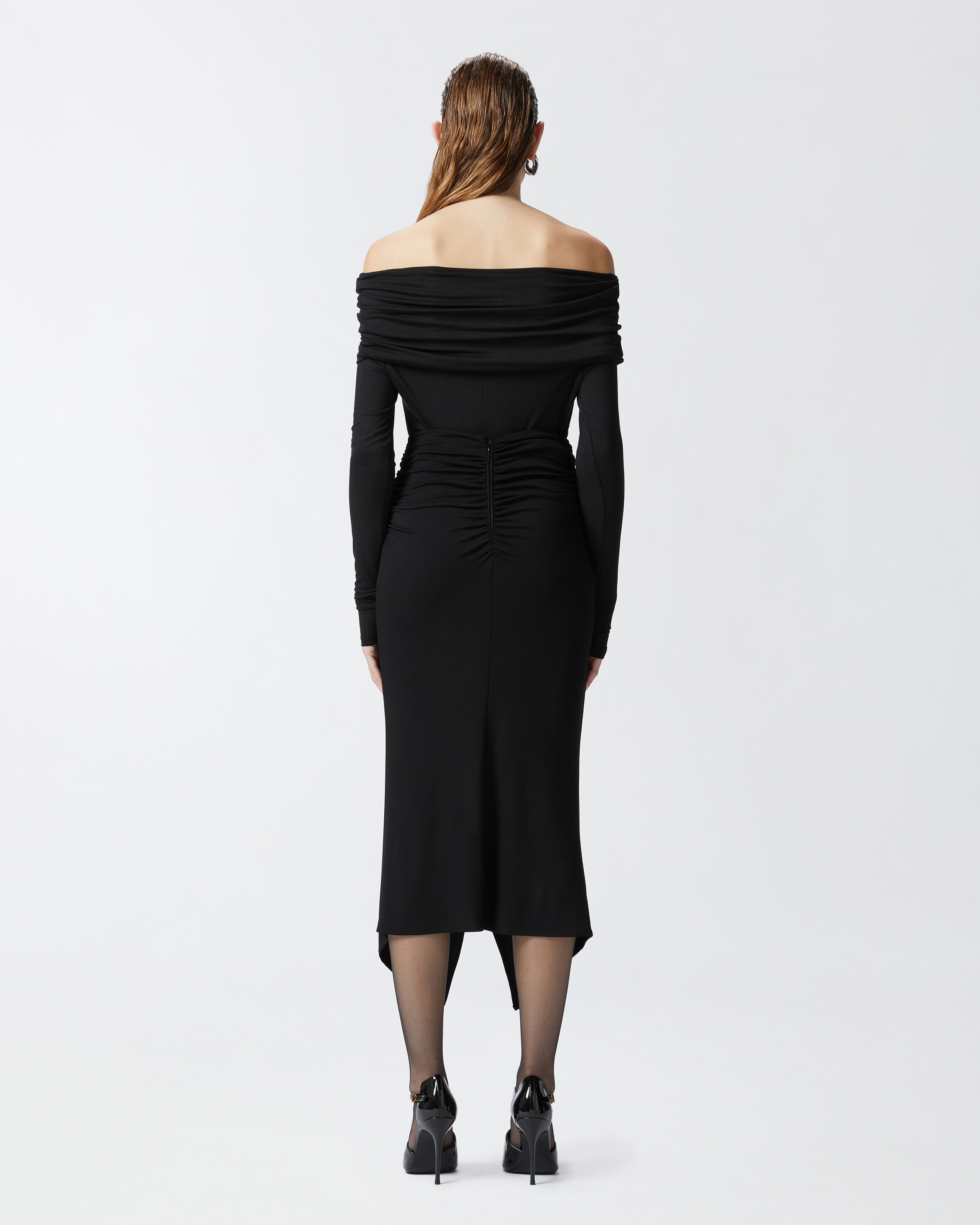FLOWING PENCIL SKIRT WITH RUFFLE - 4