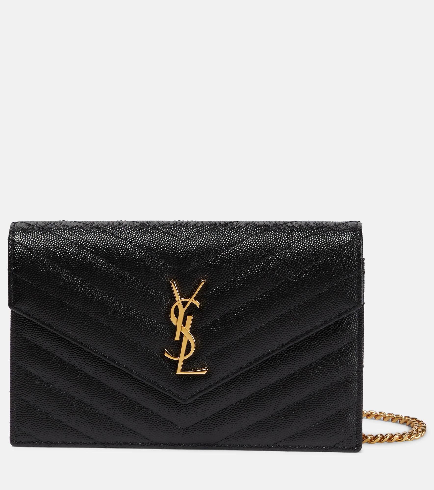 Cassandre matelassé envelope leather wallet on chain - 1