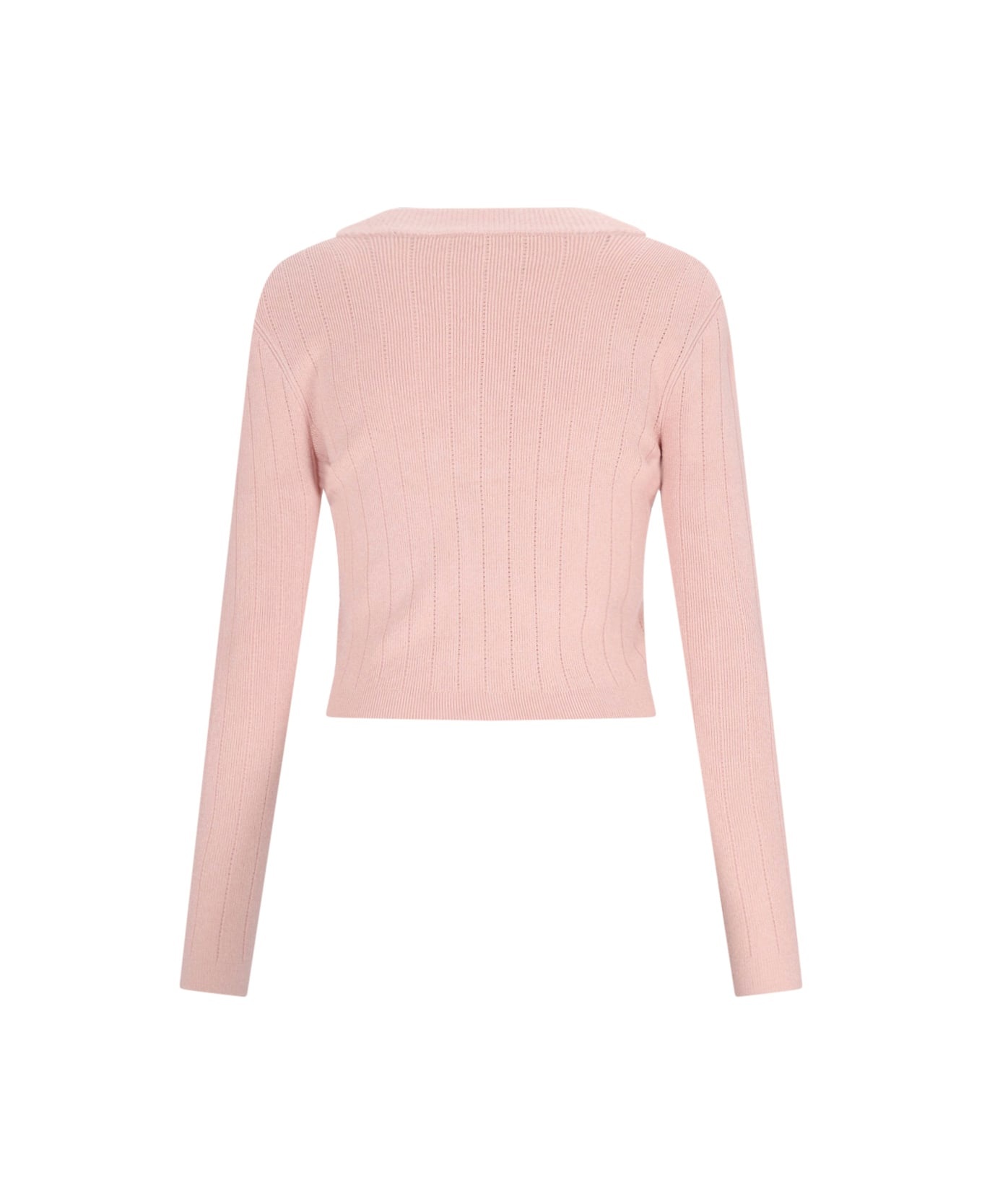 Cropped Cardigan With Buttons - 2