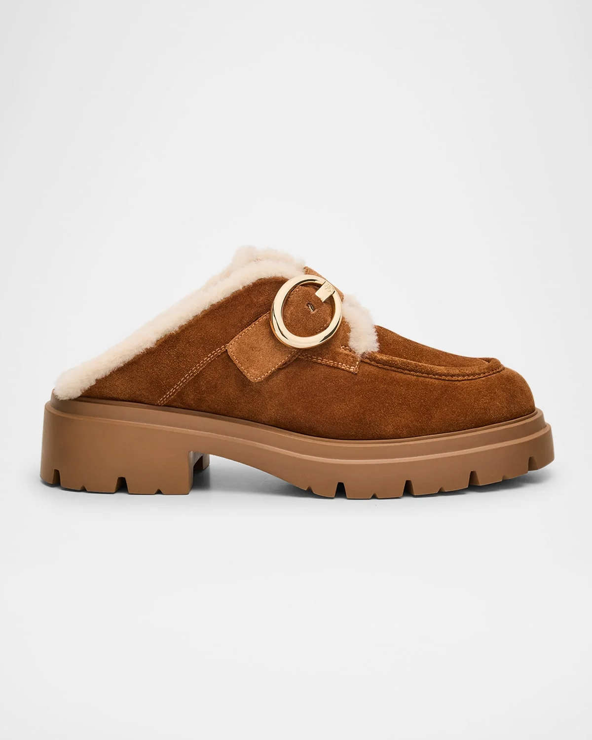 Benni Shearling-Lined Suede Mules - 1
