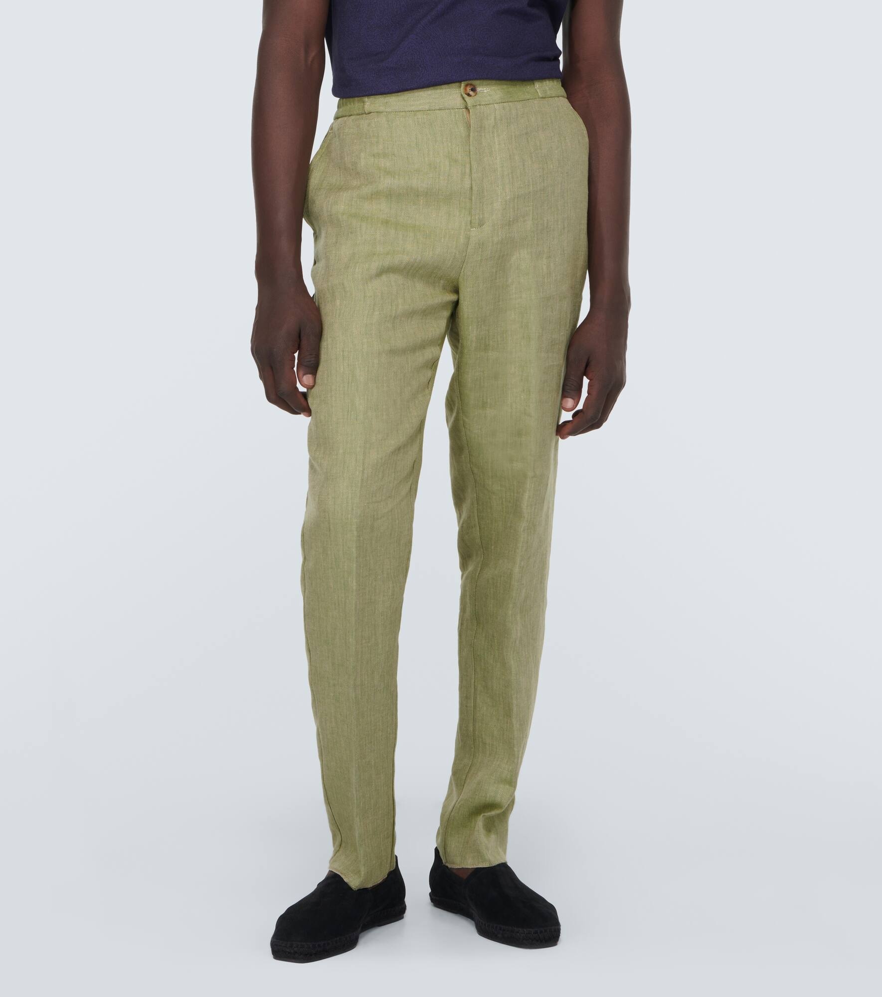 Linen straight pants - 3