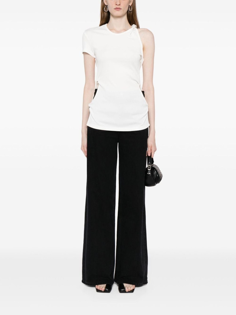 CHRISTOPHER ESBER twist-detail asymmetric ribbed T-shirt outlook