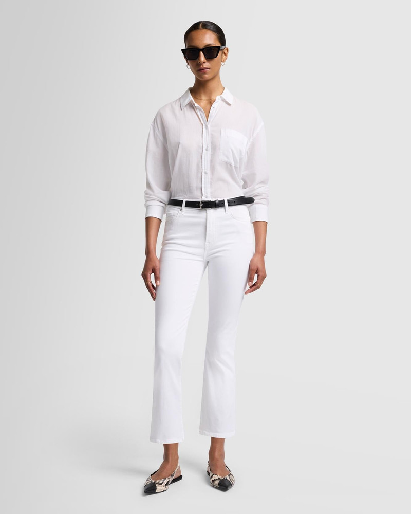 7 For All Mankind Slim Illusion High Waist Slim Kick in Luxe White outlook