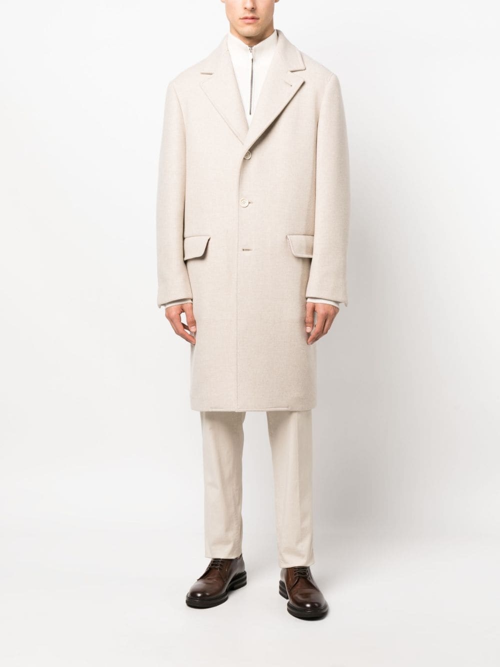 notched-lapels single-breasted coat - 2