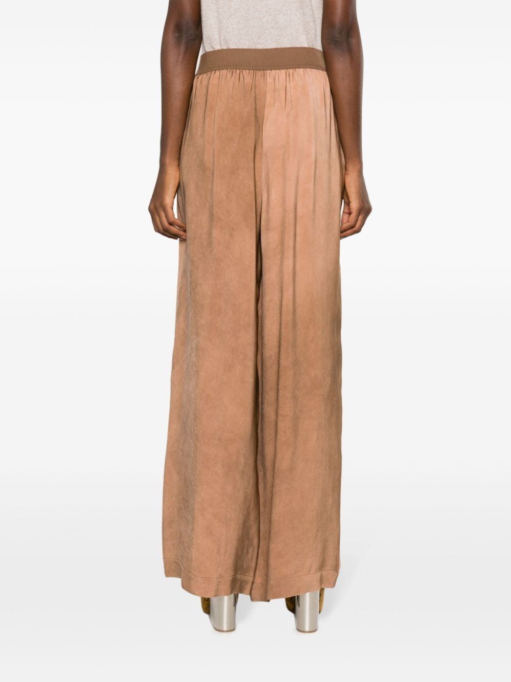 wide-leg velvet trousers - 7