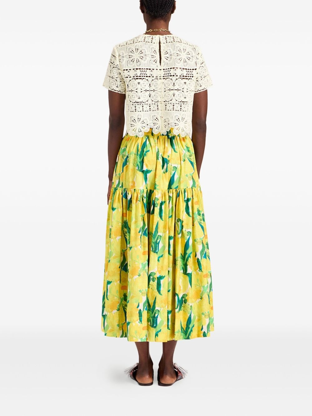 floral-print midi skirt - 3