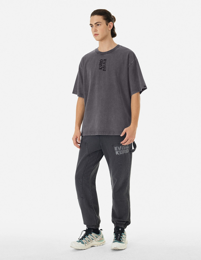 Washed Logo Embroidery and Print Loose Fit T-shirt 4