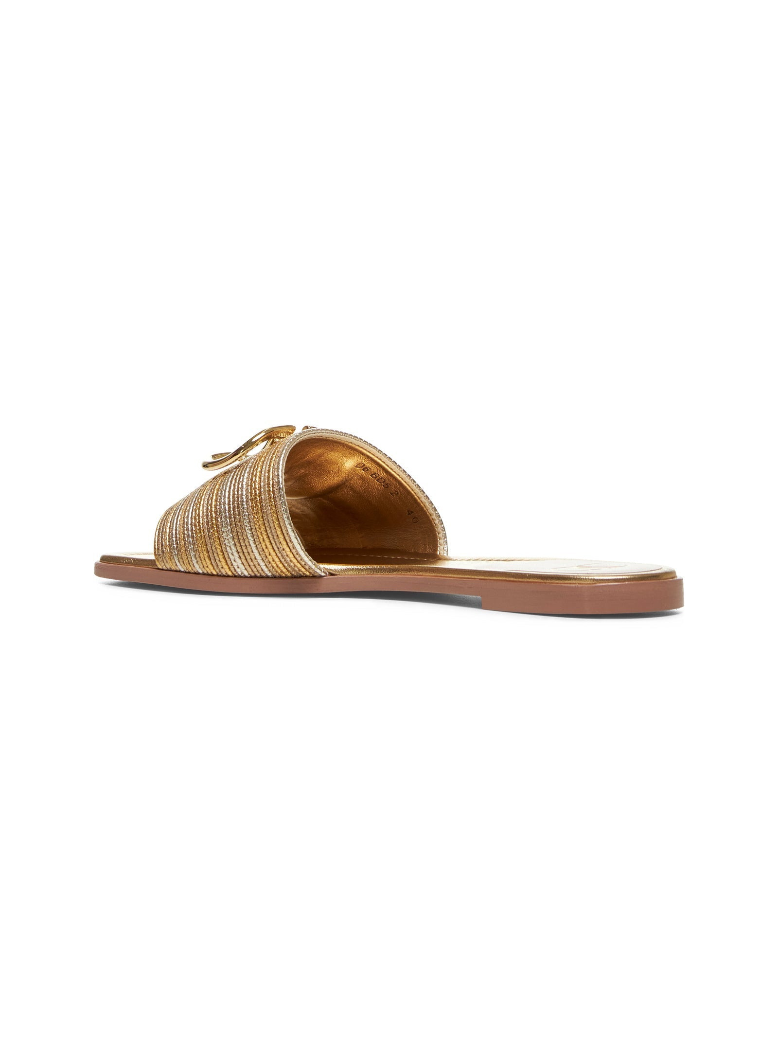 Valentino Garavani Women Gold Vlogo Signature Slide Sandals - 3