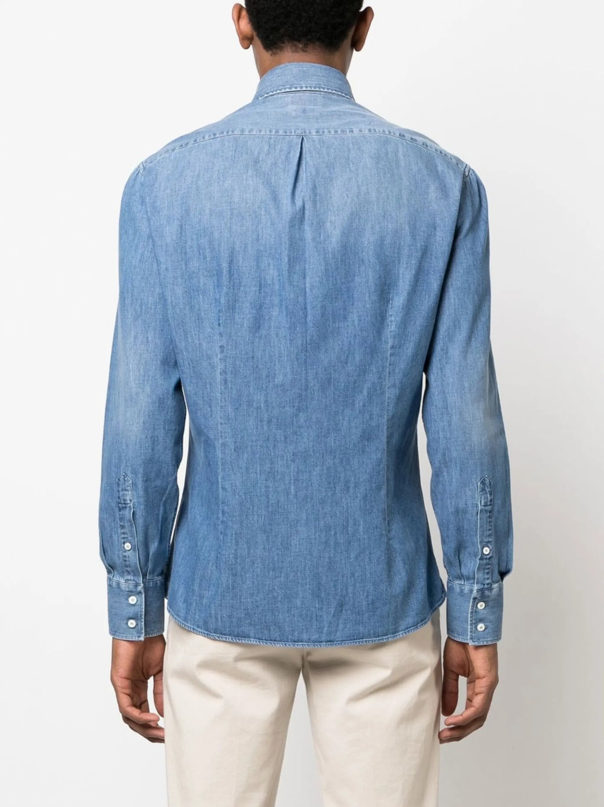 Brunello Cucinelli Spread-collar Denim Shirt - 5