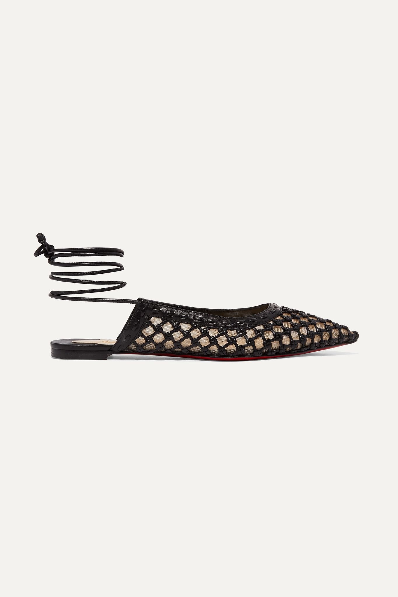 Cage and Curry woven leather and mesh point-toe flats  - 1