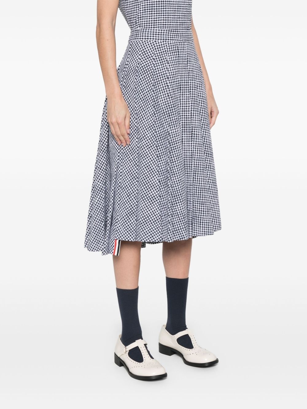 pleated tweed midi skirt - 3