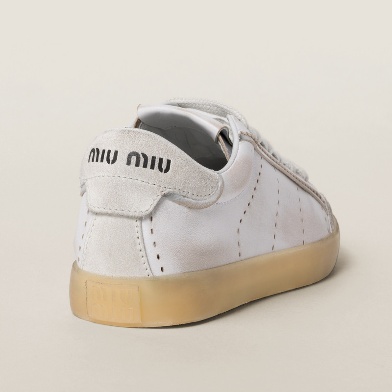 Miu Miu Bleached leather sneakers outlook