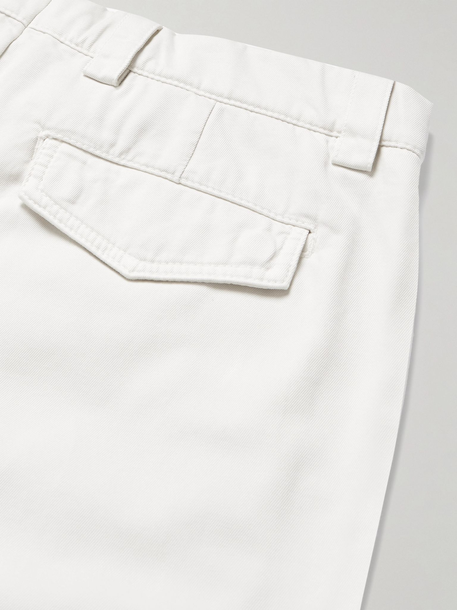 Straight-Leg Cotton-Gabardine Cargo Trousers White - 5
