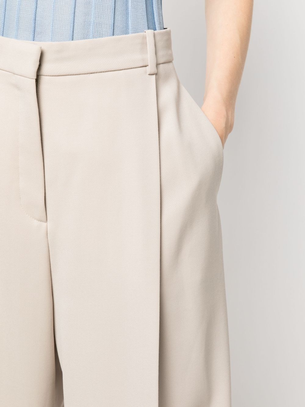 pleated cotton trousers - 5