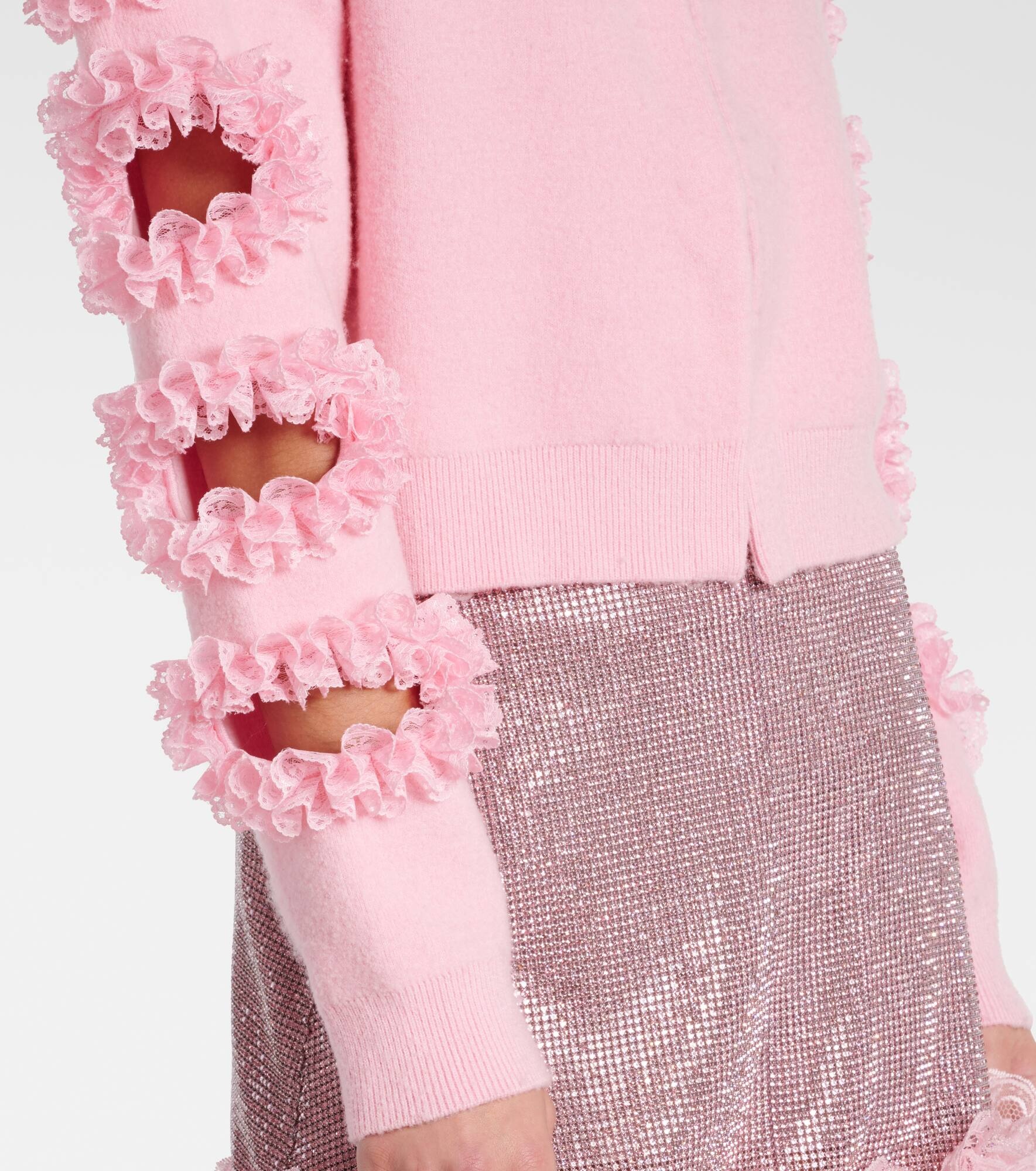 x Christopher Kane lace-trimmed cardigan - 5