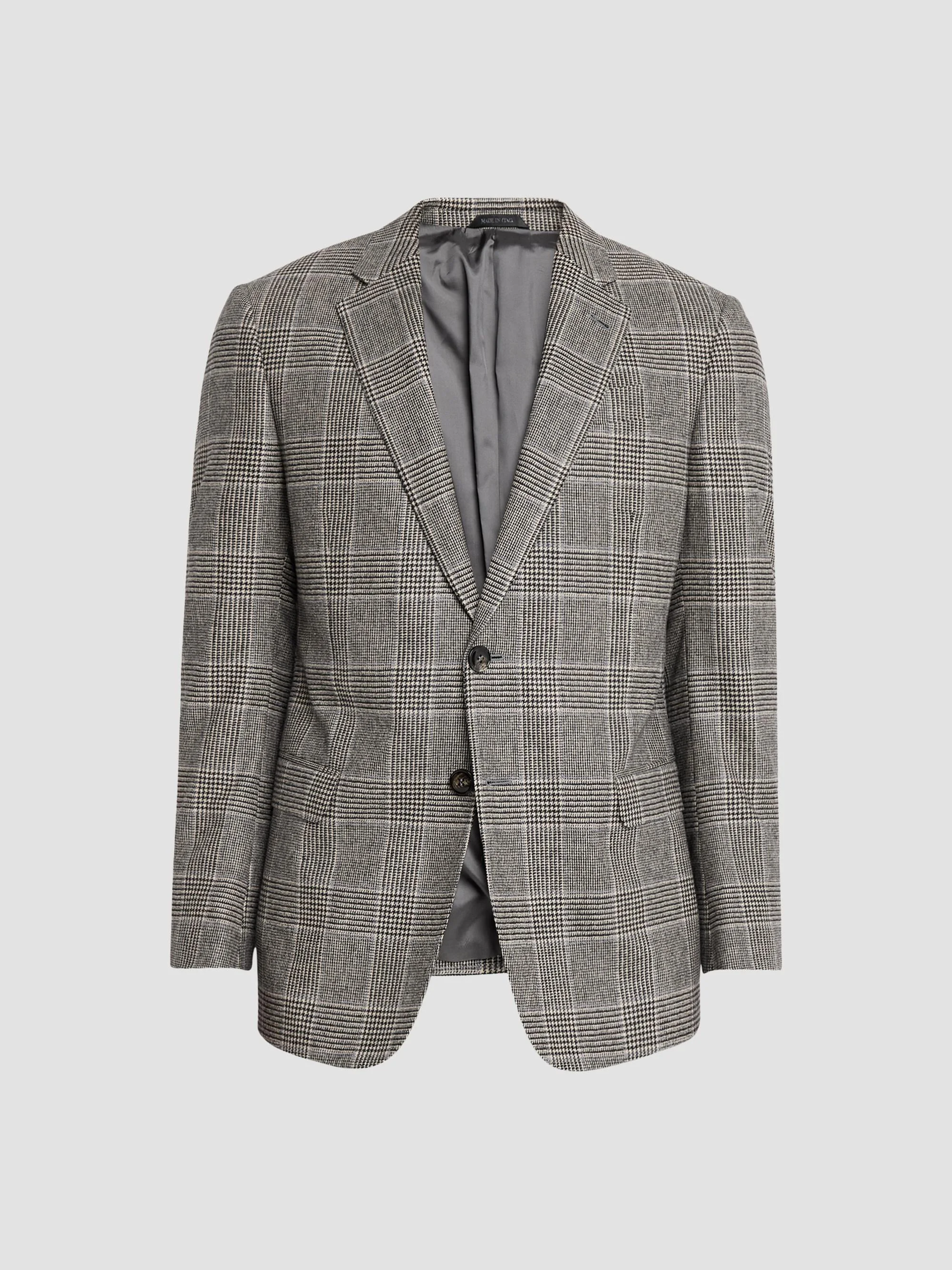 Men's Glen Check Wool-Cashmere Sport Jacket - Black Multi - 1