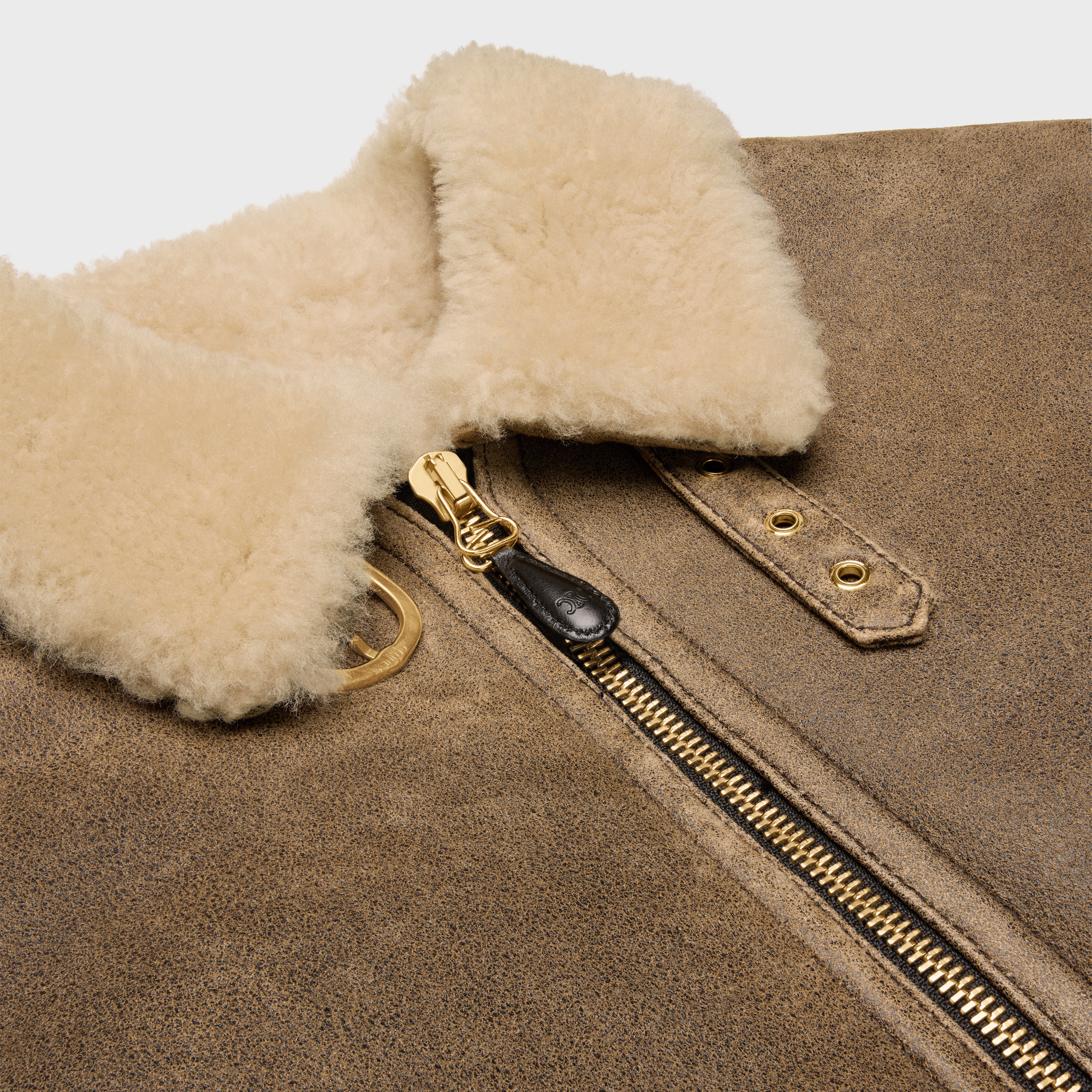 aviator blouson jacket in vintage shearling - 3