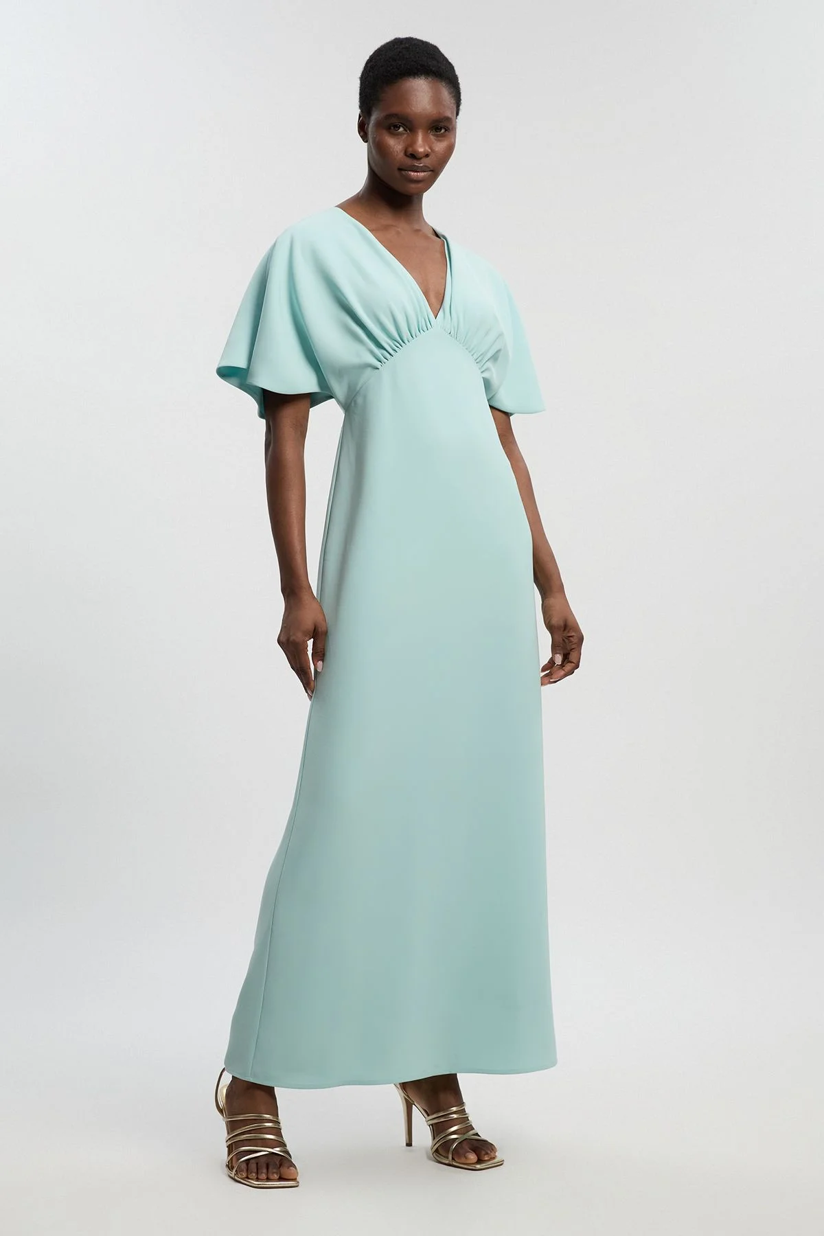 Soft Tailored Waterfall Sleeve Maxi Dress - 1