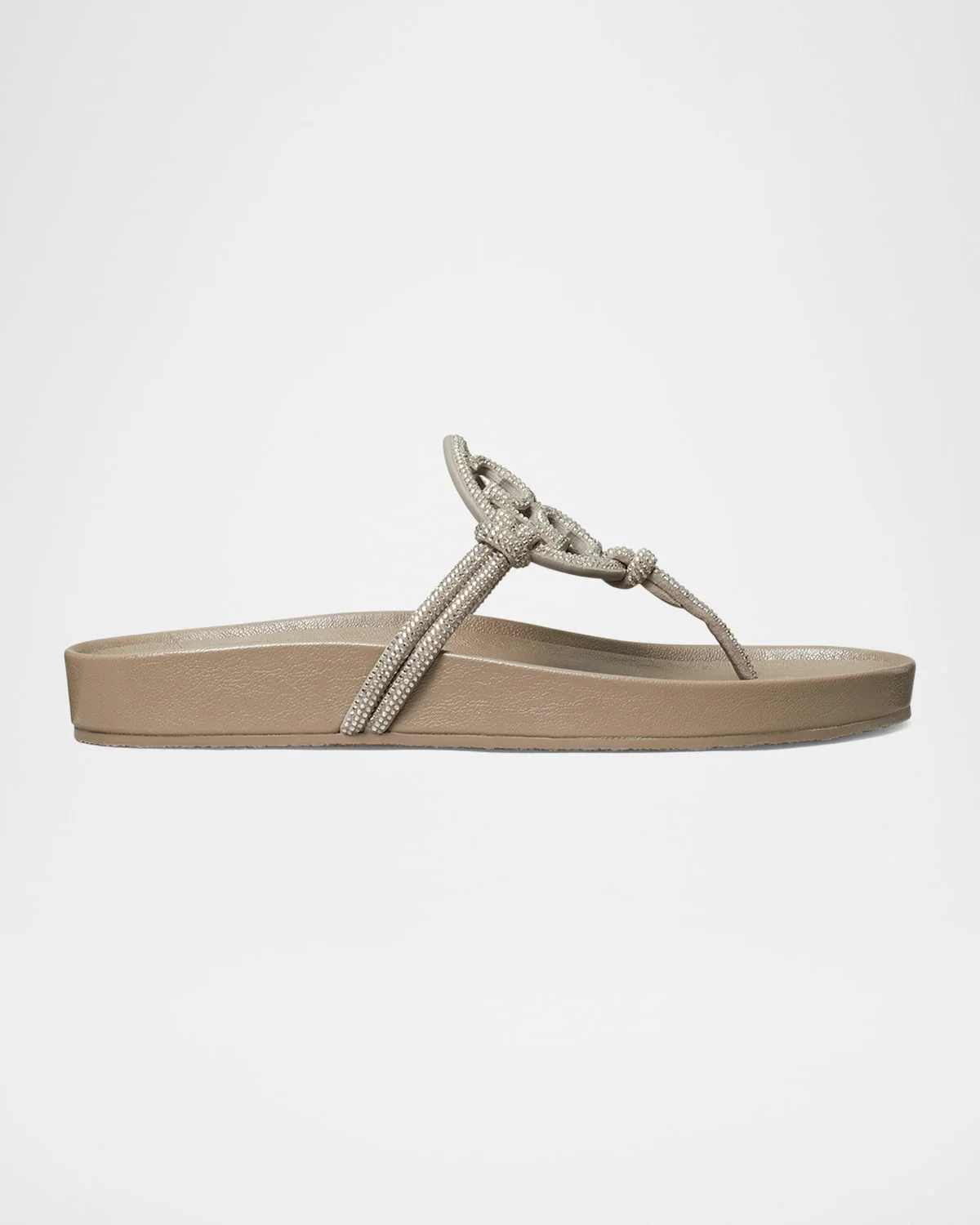 Miller Cloud Knotted Pave Leather Thong Sandals - 1