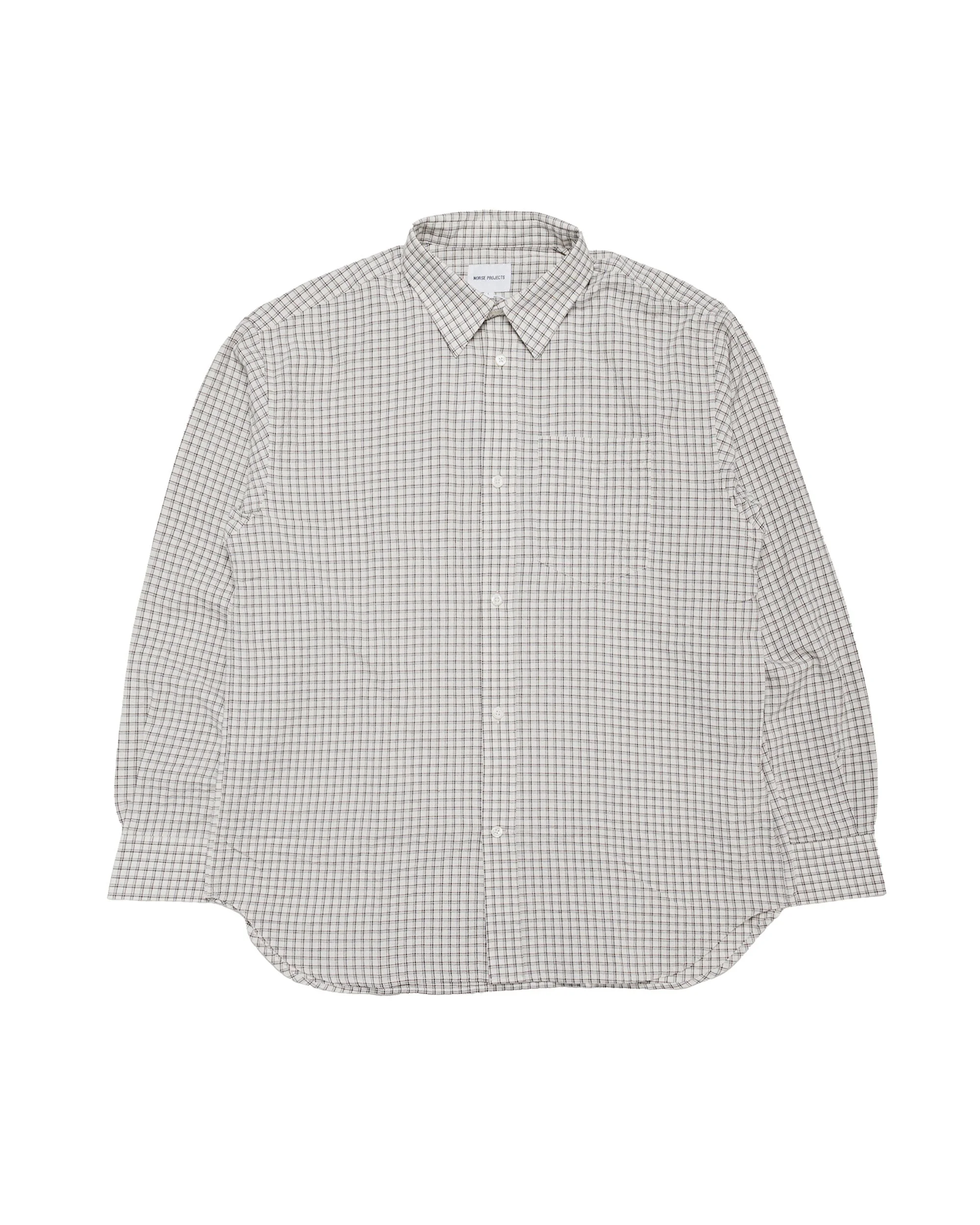 Espevik Oversized Check Shirt Natural Ecru - 1