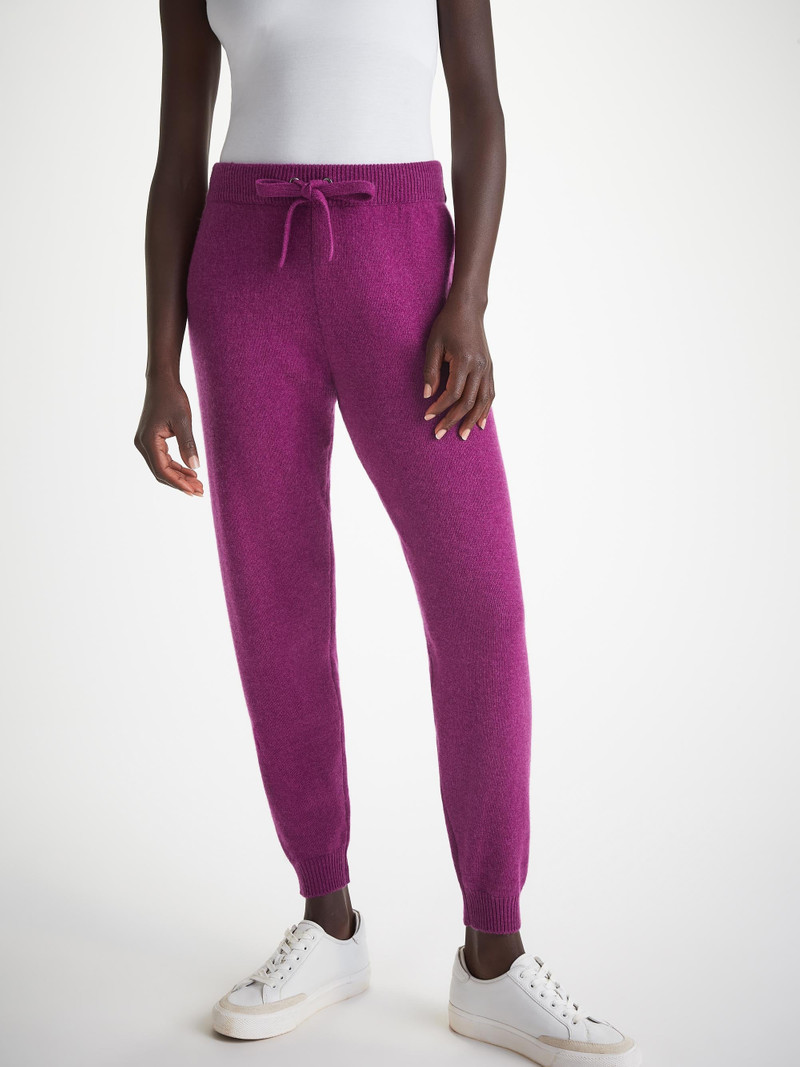 Derek Rose Women's Track Pants Daphne Cashmere Purple outlook