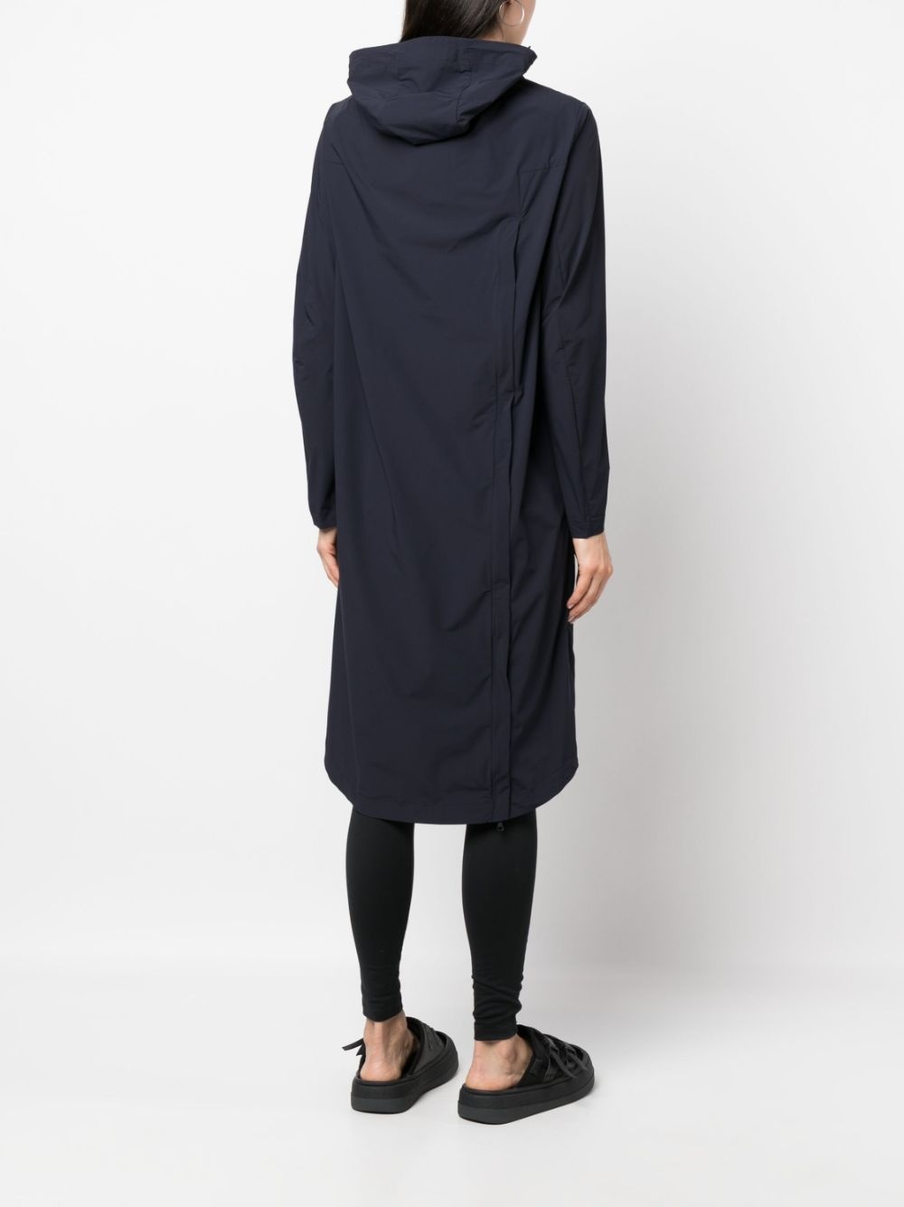 classic-collar hooded trench coat - 4